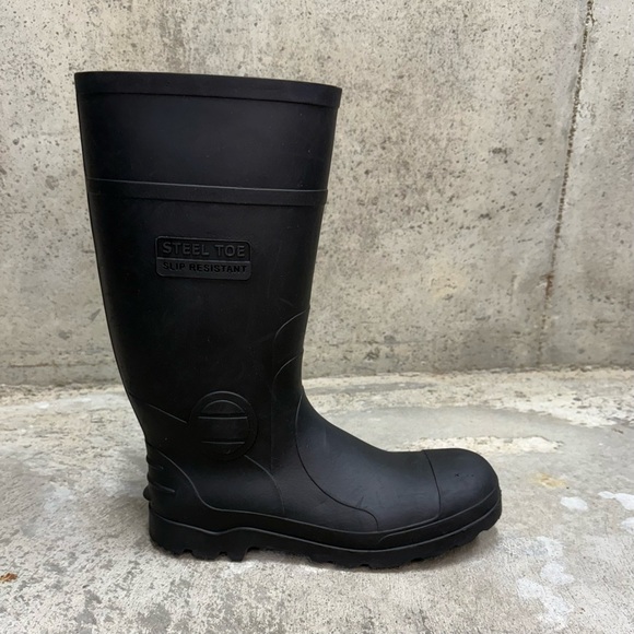 Steel Toe Rubber Work Boots Slip Resistant Waterproof Made USA - Picture 2 of 8